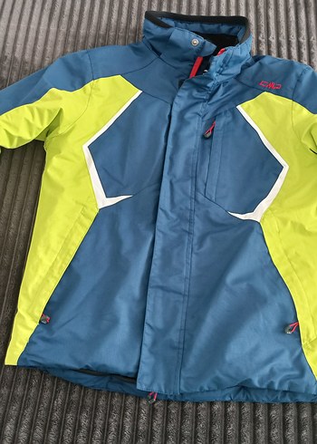 Mavi Gri Erkek Çocuk Kayak Montu Fermuarlı - Görsel 2