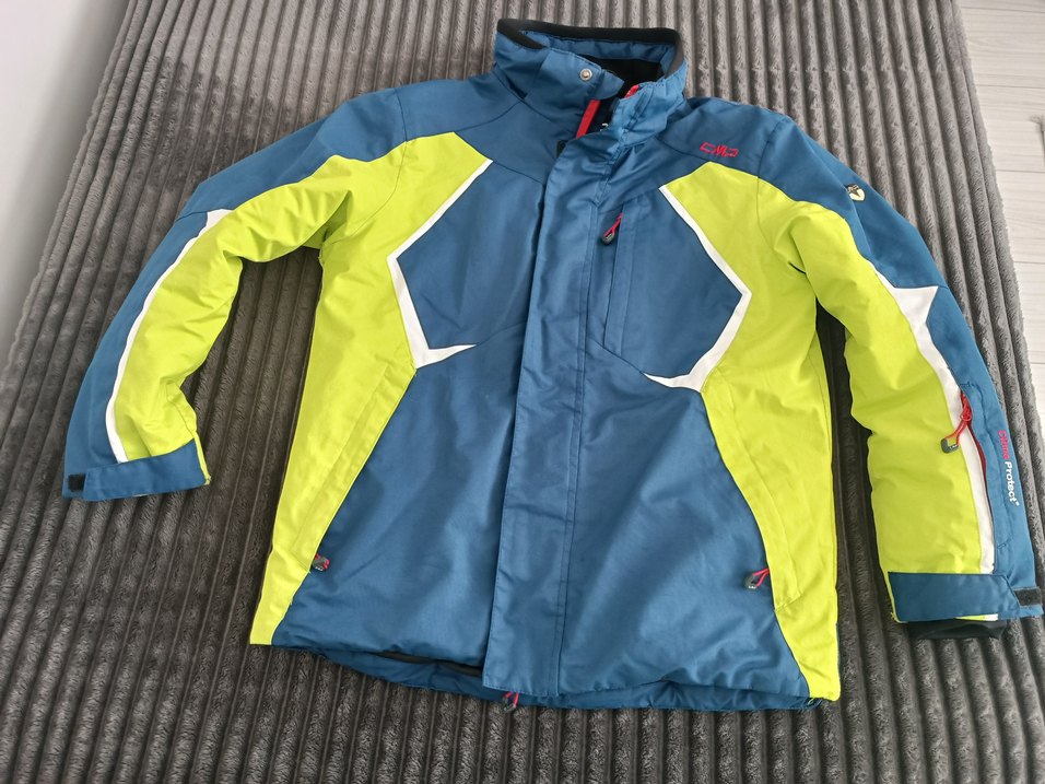 Mavi Gri Erkek Çocuk Kayak Montu Fermuarlı - Görsel 2