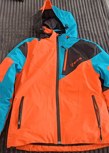 Erkek çocuk Turuncu Turkuaz Kayak montu - Görsel 2