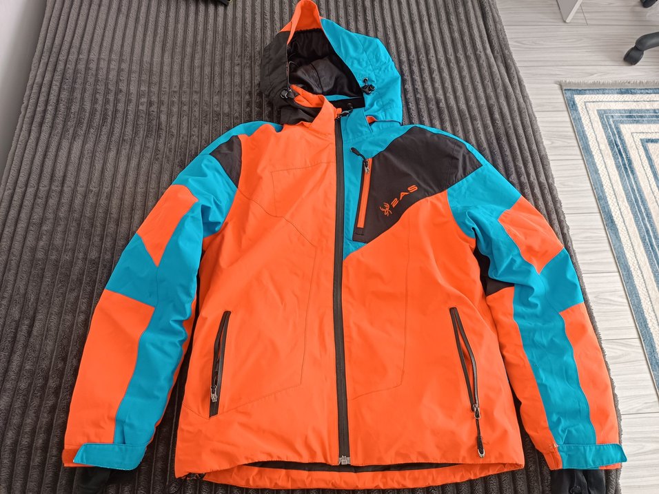 Erkek çocuk Turuncu Turkuaz Kayak montu - Görsel 2