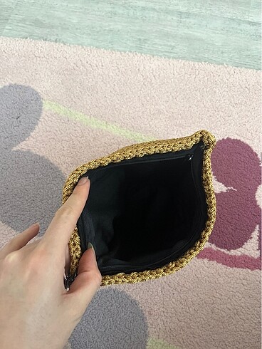 Beden Hasır desenli clutch çanta