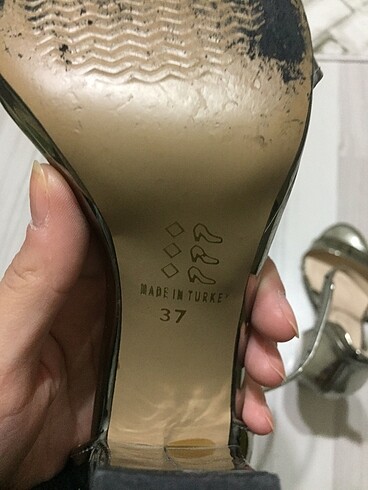 37 Beden gri Renk Gümüş topuklu ayakkabı