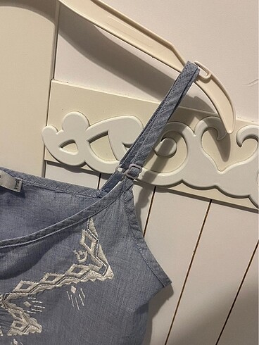 xs Beden mavi Renk Colins Ayarlanabilir Askılı Bluz