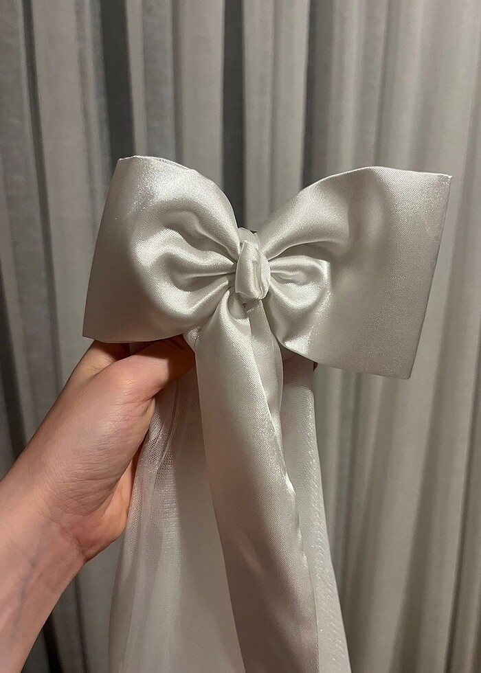 Beyaz Kurdeleli Duvak Toka - Görsel 2