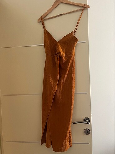 Bershka Turuncu Midi Elbise - Görsel 2