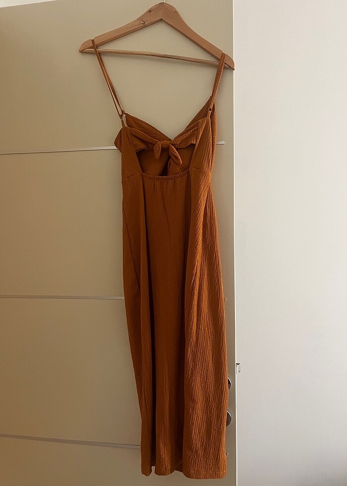 Bershka Turuncu Midi Elbise - Görsel 3