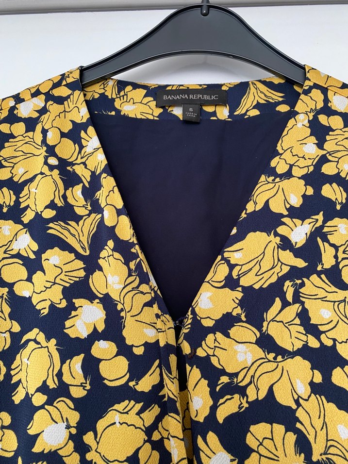 Banana Rebublic Sarı Çiçek Desenli Midi Bohem Elbise - Görsel 4