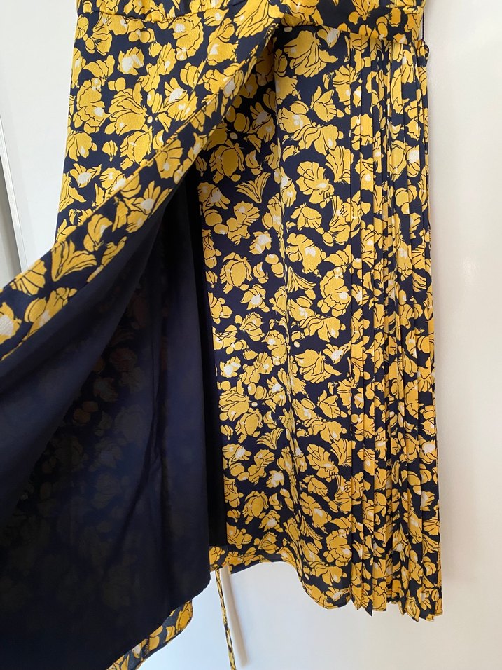 Banana Rebublic Sarı Çiçek Desenli Midi Bohem Elbise - Görsel 2