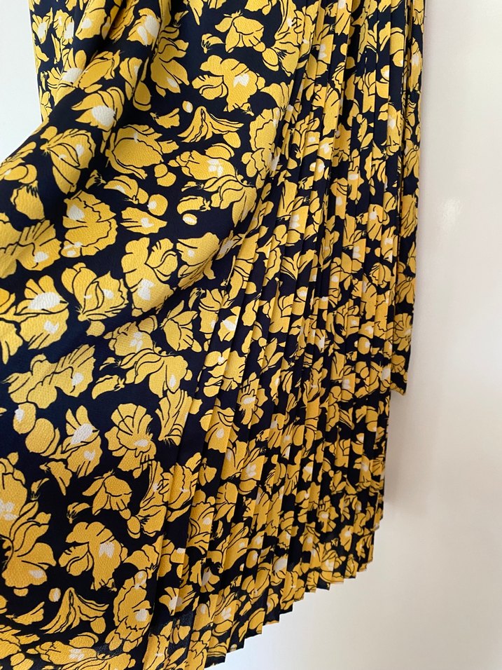 Banana Rebublic Sarı Çiçek Desenli Midi Bohem Elbise - Görsel 3