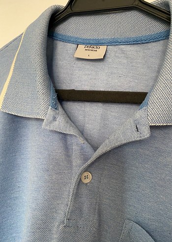 Defacto Mavi Kısa Kollu Polo Tişört - Görsel 2