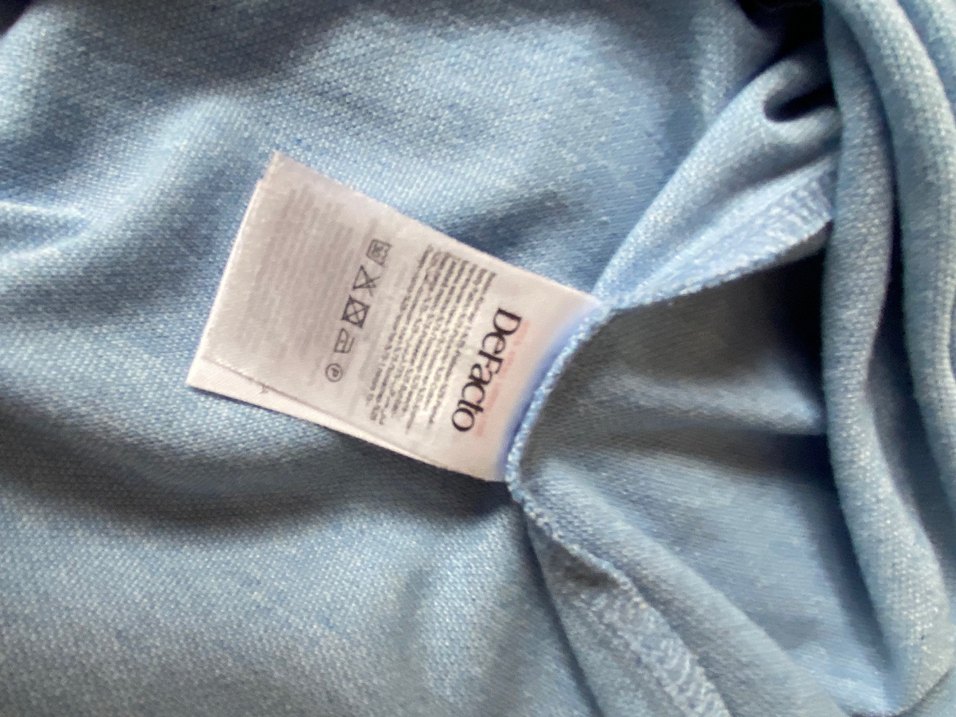 Defacto Mavi Kısa Kollu Polo Tişört - Görsel 5