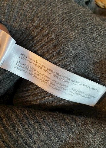 Massimo Dutti Gri Kadın Yün Boğazlı Kazak - Görsel 7