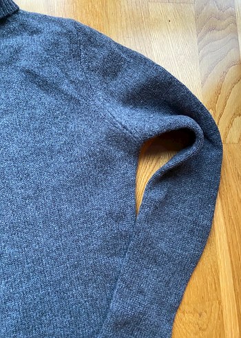 Massimo Dutti Gri Kadın Yün Boğazlı Kazak - Görsel 4