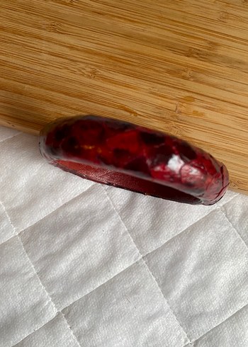 Bordo Yılan Desenli deri Bilezik - Görsel 2