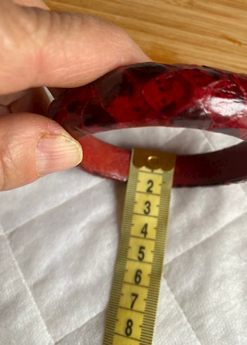 Bordo Yılan Desenli deri Bilezik - Görsel 7