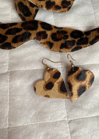 Leopar Desenli Deri Aksesuar Seti - Görsel 4