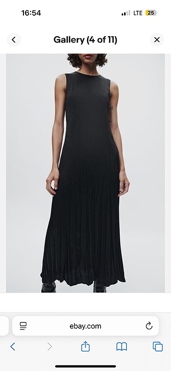 Zara Zara Saten Krinkle Elbise