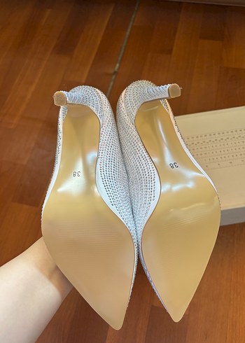 Diğer Beyaz Payetli Stiletto Topuklu Kadın Abiye Ayakkabı