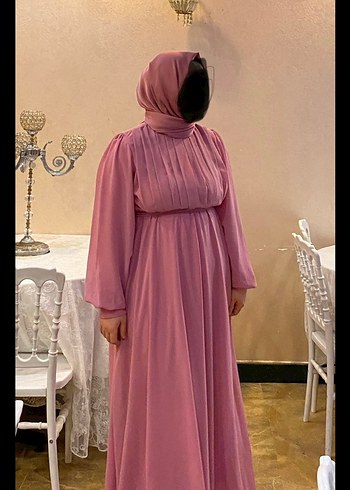 Pembe Uzun Kollu Salaş Kadın Elbise