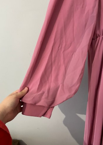 44 Beden pembe Renk Pembe Uzun Kollu Salaş Kadın Elbise