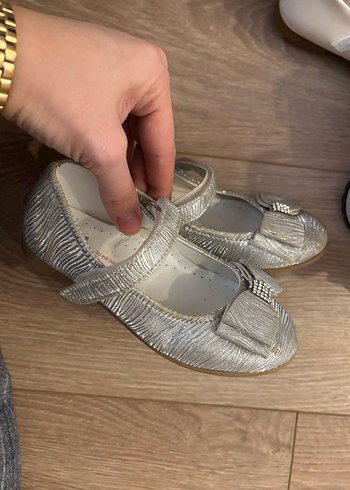 Kız Çocuk gümüş Babet Ayakkabı - Görsel 2