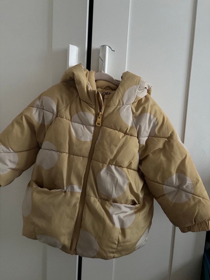 Sarı Puantiyeli fermuarlı unisex Mont - Görsel 2