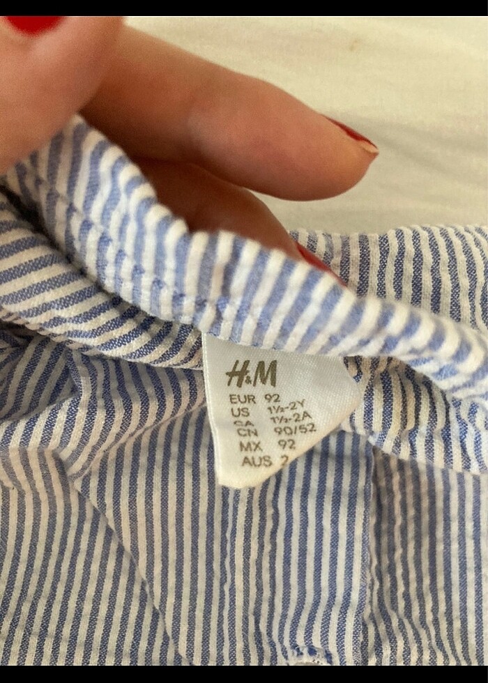 HM çizgili gömlek yaka elbise - Görsel 3