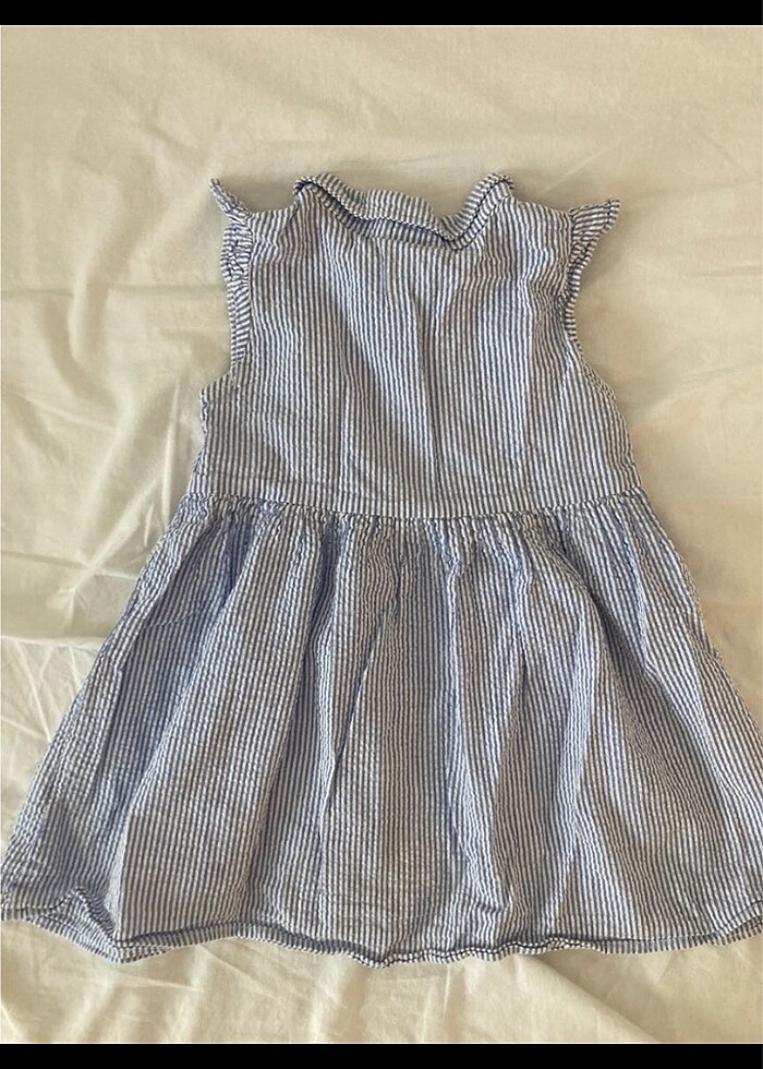 HM çizgili gömlek yaka elbise - Görsel 4