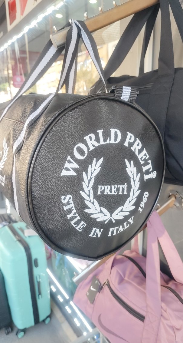 Renkli Baskılı Siyah büyük boy astarlı kaliteli Spor Çantası - Görsel 2