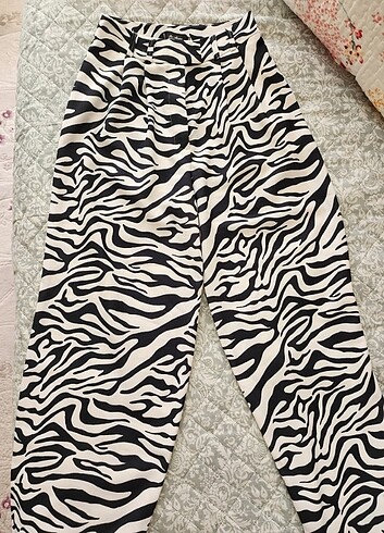 Zebra desen kumas pantolon xs