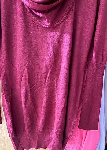 Bordo Uzun Kollu Salaş Tunik - Görsel 3