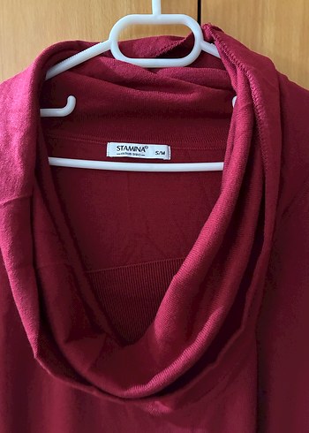 Bordo Uzun Kollu Salaş Tunik - Görsel 2