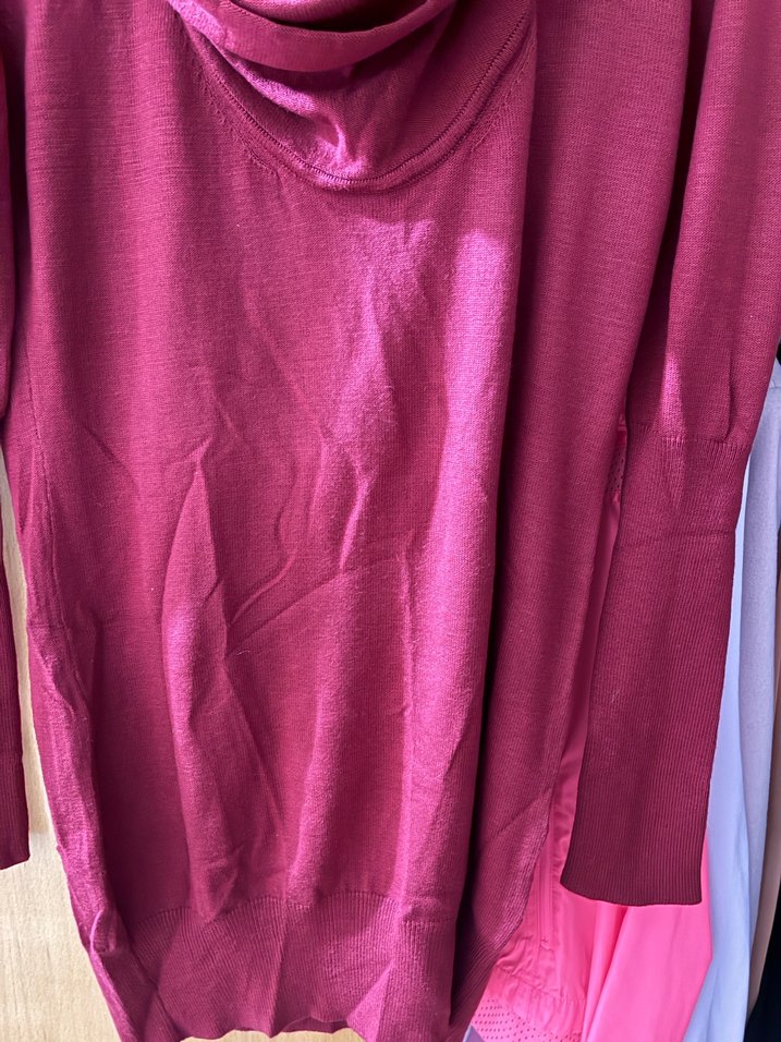 Bordo Uzun Kollu Salaş Tunik - Görsel 3