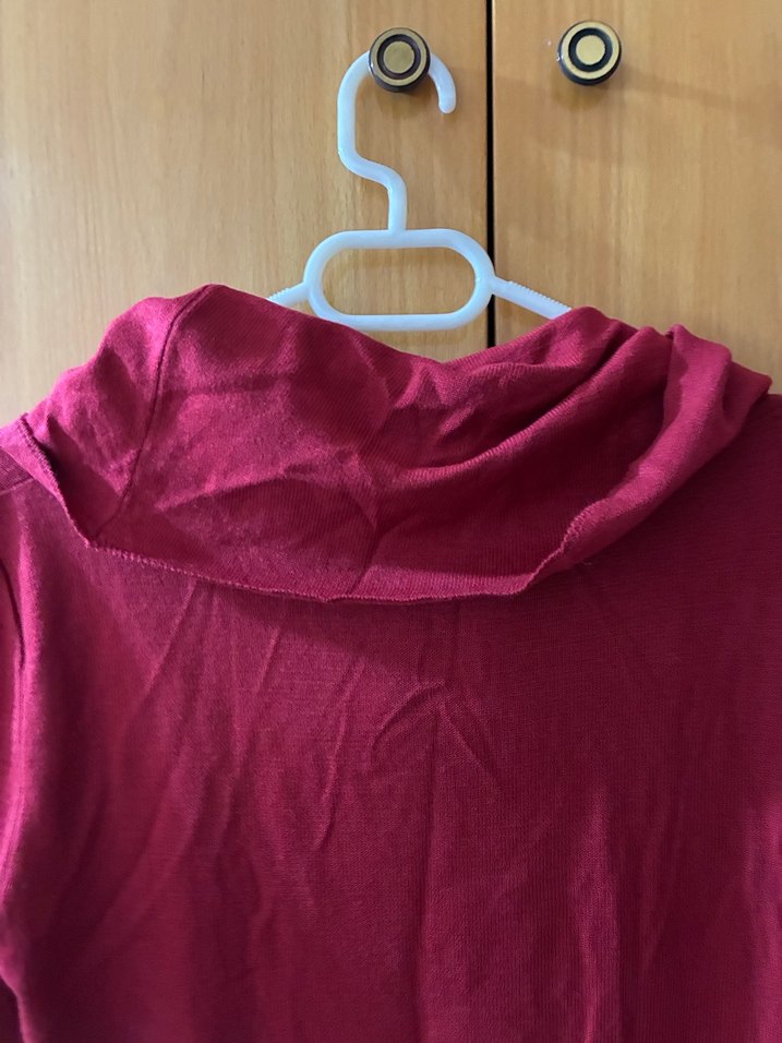 Bordo Uzun Kollu Salaş Tunik - Görsel 5