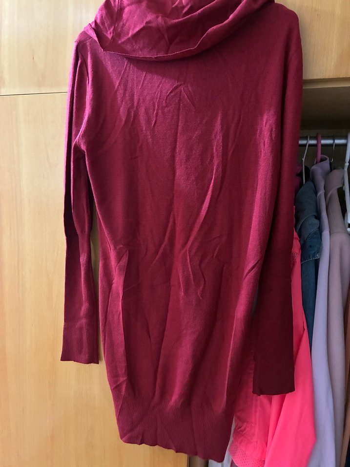 Bordo Uzun Kollu Salaş Tunik - Görsel 4