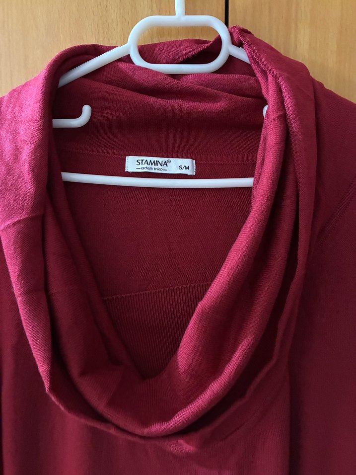 Bordo Uzun Kollu Salaş Tunik - Görsel 2