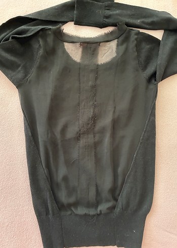 Siyah Pamuklu Uzun Kollu Kadın Kazak - Görsel 5