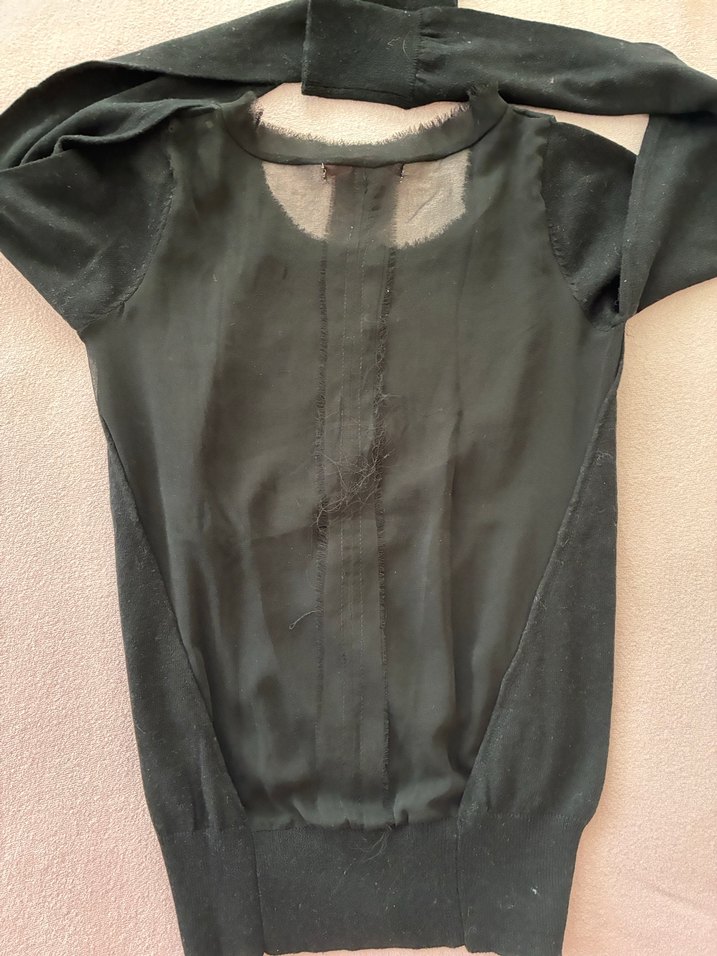 Siyah Pamuklu Uzun Kollu Kadın Kazak - Görsel 5