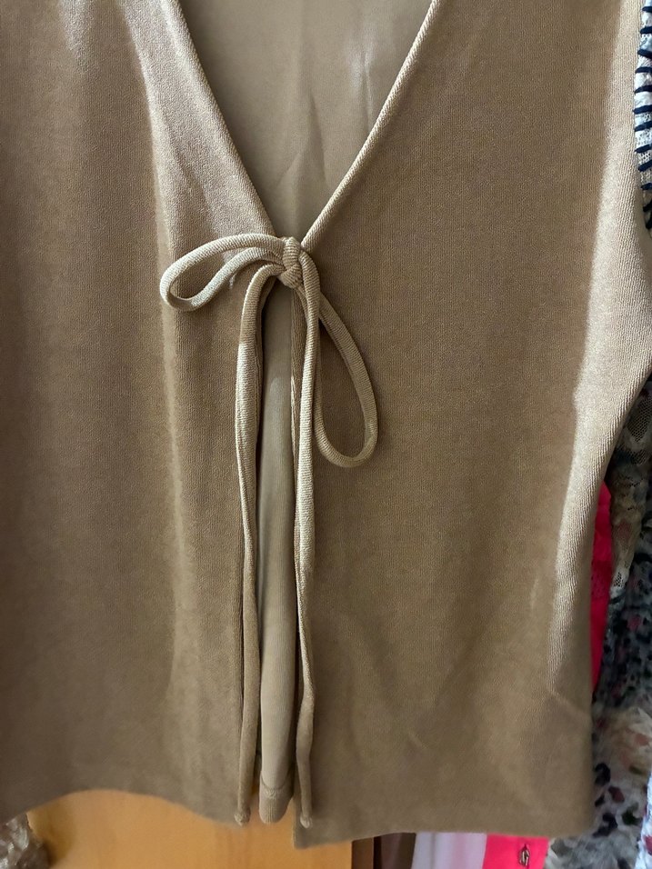 Bohem Uzun Kollu V Yakalı Triko Hırka - Görsel 3