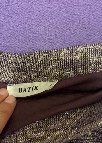 Parlak Mor Pilili Midi Etek - Görsel 4