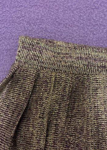 Parlak Mor Pilili Midi Etek - Görsel 7