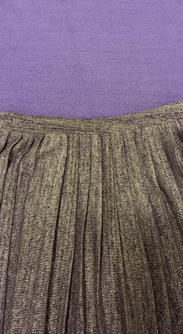 Parlak Mor Pilili Midi Etek - Görsel 2