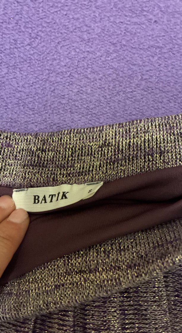 Parlak Mor Pilili Midi Etek - Görsel 4