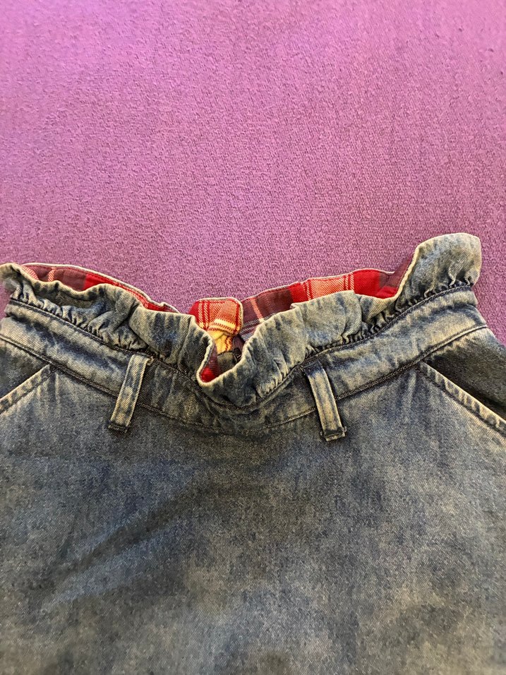 Kadın Gri Mavi Batik Desenli Midi Kot Etek - Görsel 3