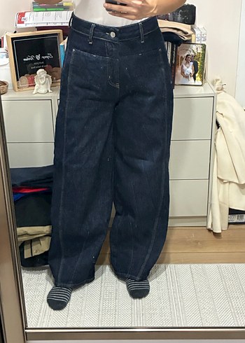 Yüksek bel baggy jean - Görsel 13