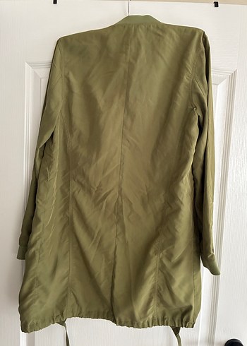 Kadın Haki Midi Fermuarlı Ceket - Görsel 3