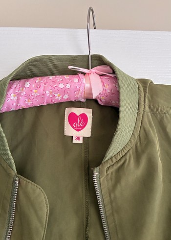 Kadın Haki Midi Fermuarlı Ceket - Görsel 2