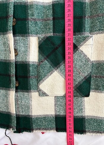 Düğmeli Yeşil Ekose Kadın Gömlek - Görsel 5