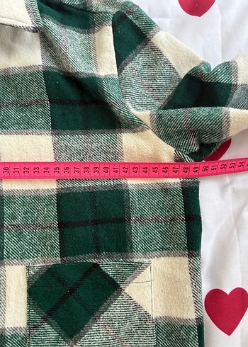 Düğmeli Yeşil Ekose Kadın Gömlek - Görsel 4