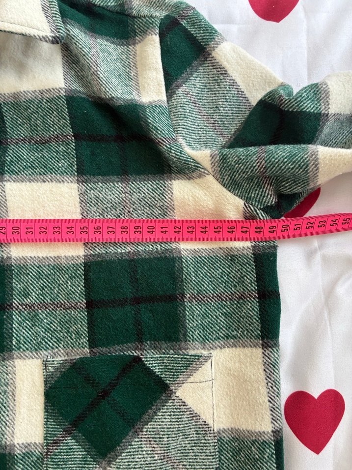 Düğmeli Yeşil Ekose Kadın Gömlek - Görsel 4